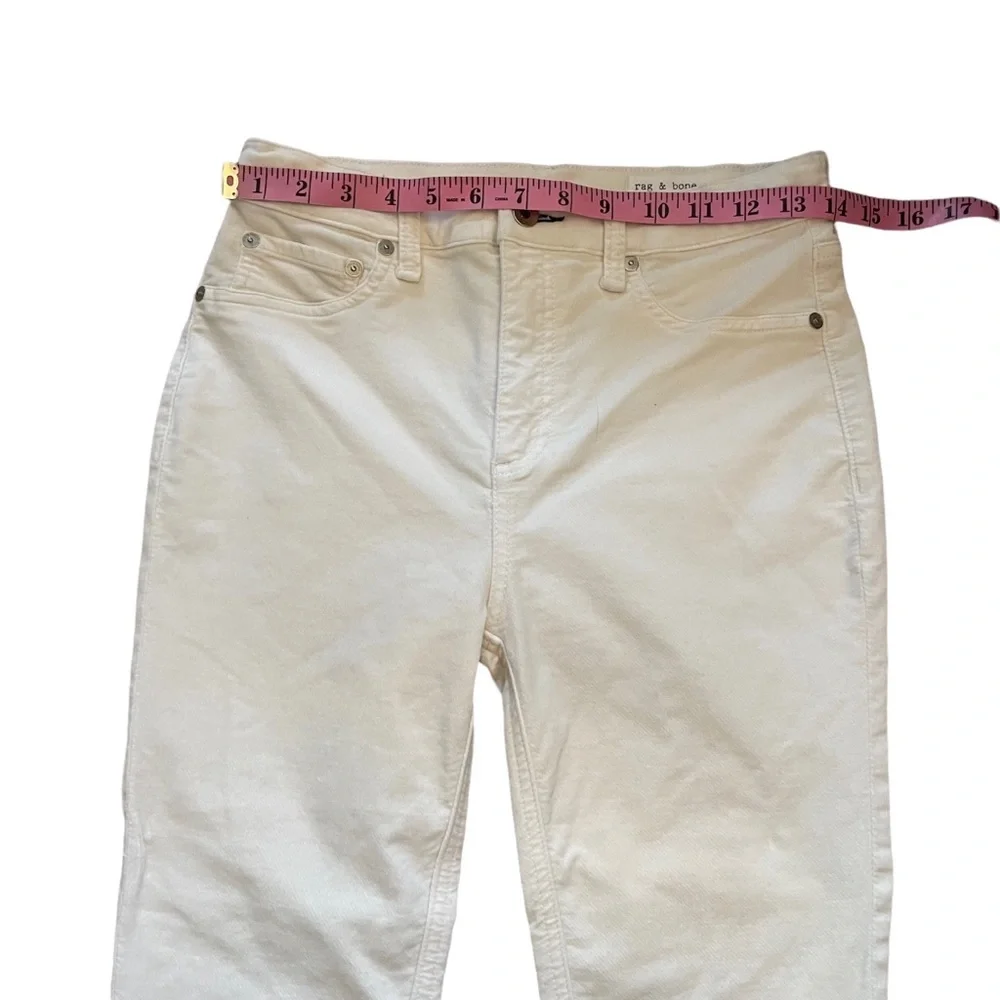 Rag & Bone High Rise Skinny Velvet Pants - Antique White - Picture 8 of 12